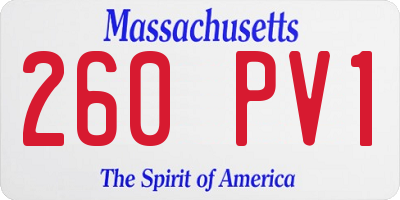MA license plate 260PV1