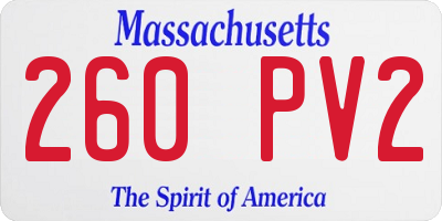 MA license plate 260PV2