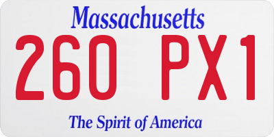 MA license plate 260PX1