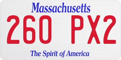 MA license plate 260PX2