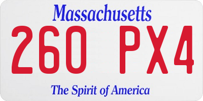 MA license plate 260PX4