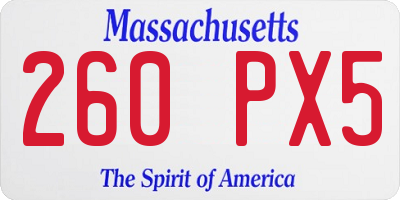 MA license plate 260PX5