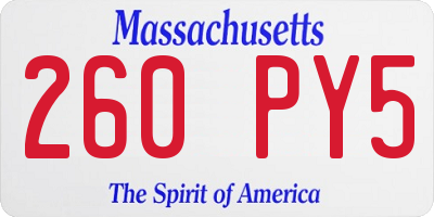 MA license plate 260PY5