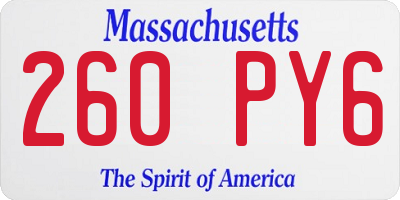 MA license plate 260PY6
