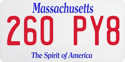MA license plate 260PY8