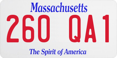 MA license plate 260QA1