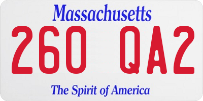 MA license plate 260QA2
