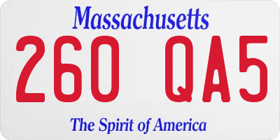 MA license plate 260QA5