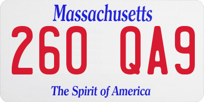 MA license plate 260QA9