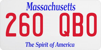 MA license plate 260QB0