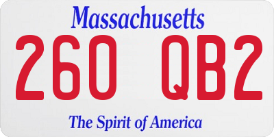 MA license plate 260QB2
