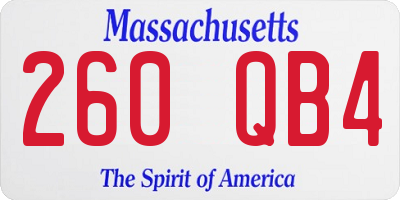 MA license plate 260QB4