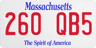 MA license plate 260QB5