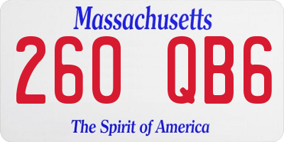 MA license plate 260QB6