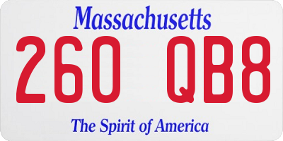MA license plate 260QB8