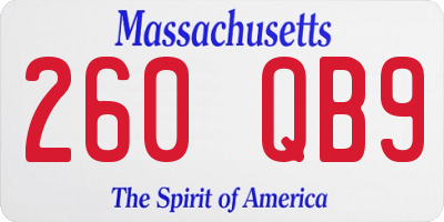 MA license plate 260QB9