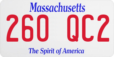 MA license plate 260QC2