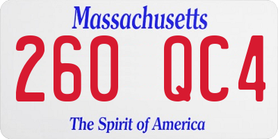 MA license plate 260QC4