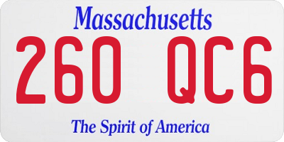 MA license plate 260QC6