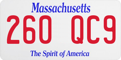 MA license plate 260QC9