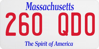 MA license plate 260QD0