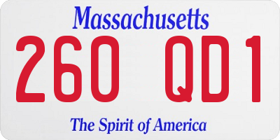 MA license plate 260QD1