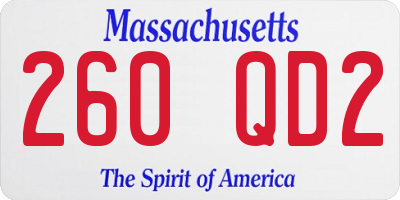 MA license plate 260QD2