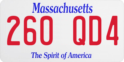 MA license plate 260QD4