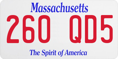 MA license plate 260QD5
