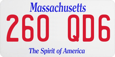 MA license plate 260QD6