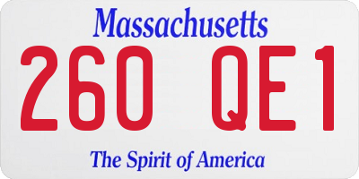 MA license plate 260QE1