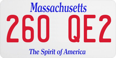 MA license plate 260QE2