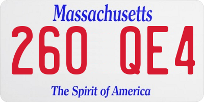 MA license plate 260QE4