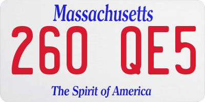 MA license plate 260QE5