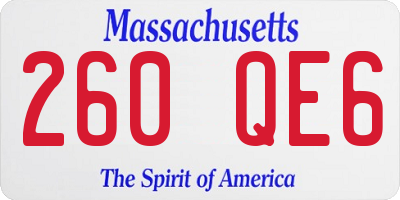 MA license plate 260QE6