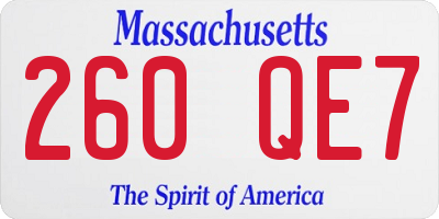 MA license plate 260QE7