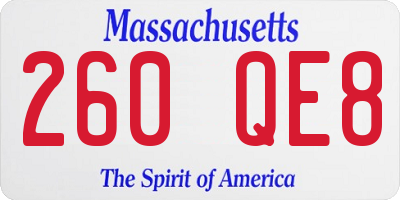 MA license plate 260QE8