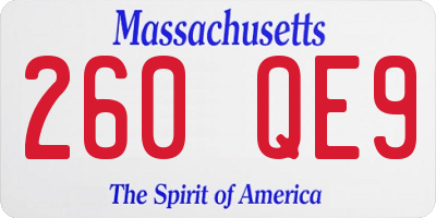 MA license plate 260QE9