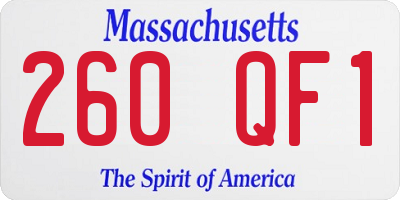 MA license plate 260QF1