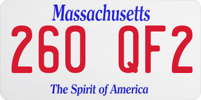 MA license plate 260QF2
