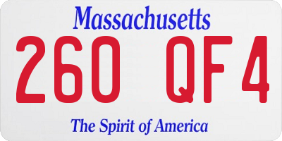 MA license plate 260QF4