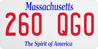 MA license plate 260QG0