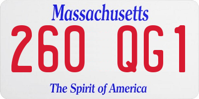 MA license plate 260QG1