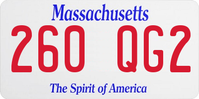 MA license plate 260QG2