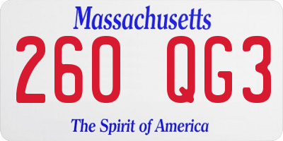 MA license plate 260QG3
