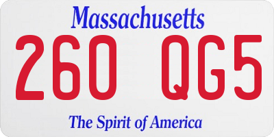 MA license plate 260QG5