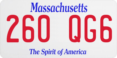 MA license plate 260QG6