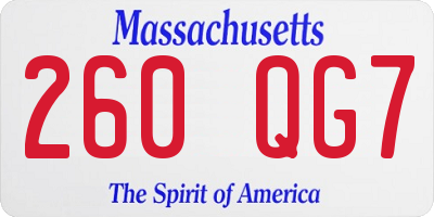MA license plate 260QG7
