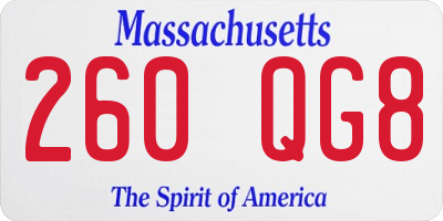 MA license plate 260QG8