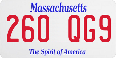 MA license plate 260QG9